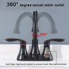 2-Handle 4-Inch Oil Rubbed Bronze Bathroom Faucet, Bathroom Vanity Sink Faucets with Pop-up Drain and Supply Hoses On-Site