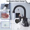 2-Handle 4-Inch Oil Rubbed Bronze Bathroom Faucet, Bathroom Vanity Sink Faucets with Pop-up Drain and Supply Hoses On-Site