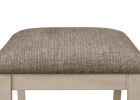 6pc Cottage Style Extendable Dining Table Set Chalk Gray Tow Tone Finish Upholstered Chair Bench Dining Room Wooden Furniture Two Self-Storing Refecto