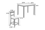 Classic Stylish Gray Natural Finish 5pc Counter Height Dining Set Kitchen Wooden Top Table and Chairs Cushions Seats Ladder Back Chair Dining Room