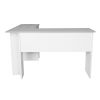 Techni Mobili Modern L-Shaped Desk with Side Shelves, Grey