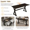 TOPMAX 5-Piece 62*35.2inch Extendable Rubber Wood Dining Table Set with X-shape Legs,Console Table with Two 8.8Inch-Wide Flip Lids and Upholstered Din