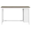 TREXM 5-Piece Multi-Functional Rubber Wood Counter Height Dining Set with Padded Chairs and Integrated 9 Bar Wine Compartment, Wineglass Holders for D