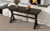 TOPMAX 5-Piece 62*35.2inch Extendable Rubber Wood Dining Table Set with X-shape Legs,Console Table with Two 8.8Inch-Wide Flip Lids and Upholstered Din