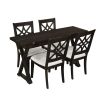 TOPMAX 5-Piece 62*35.2inch Extendable Rubber Wood Dining Table Set with X-shape Legs,Console Table with Two 8.8Inch-Wide Flip Lids and Upholstered Din