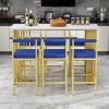 TREXM 7-Piece Multi-Functional Modern Counter Height Dining Bar Table Set with Open Shelves and 6 Upholstered Stools for Dining Room, Bar and Cafe (Wh