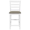 TREXM 5-Piece Multi-Functional Rubber Wood Counter Height Dining Set with Padded Chairs and Integrated 9 Bar Wine Compartment, Wineglass Holders for D