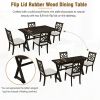 TOPMAX 5-Piece 62*35.2inch Extendable Rubber Wood Dining Table Set with X-shape Legs,Console Table with Two 8.8Inch-Wide Flip Lids and Upholstered Din