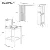TREXM 7-Piece Multi-Functional Modern Counter Height Dining Bar Table Set with Open Shelves and 6 Upholstered Stools for Dining Room, Bar and Cafe (Wh